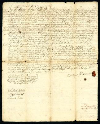 Probated will of Joseph Hildreth, 1742