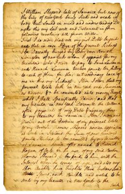 Probated will of William Shepard, 1742