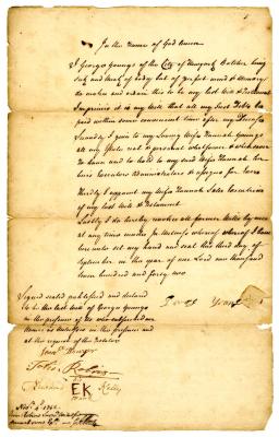 Probated will of George Youngs, 1742