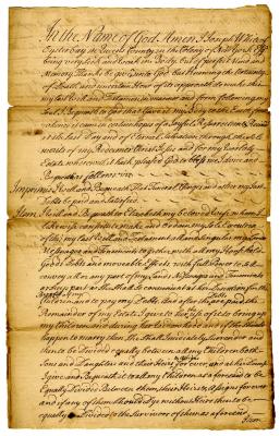 Probated will of Joseph White, 1742