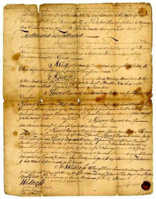 Probated will of John Harmses, 1742