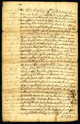 Probated will of Johannes Delamator, 1743