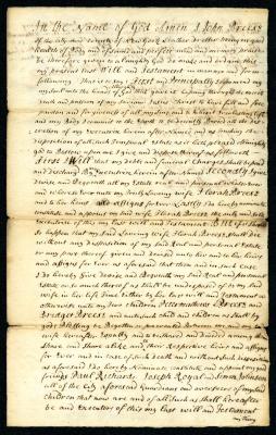 Probated will of John Breese, 1743