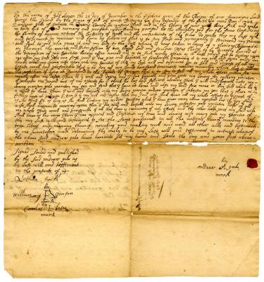 Probated will of Andrew Gale, 1743