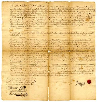 Probated will of Johannis Remsen, 1743