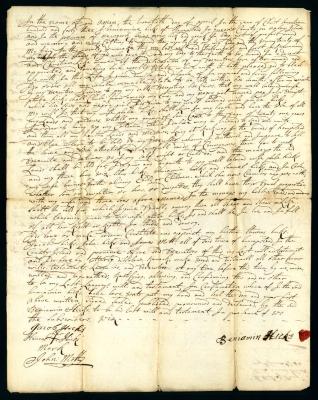 Probated will of Benjamin Hicks, 1743