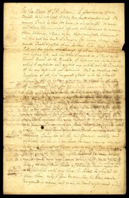 Probated will of Isaac Mercier, 1743