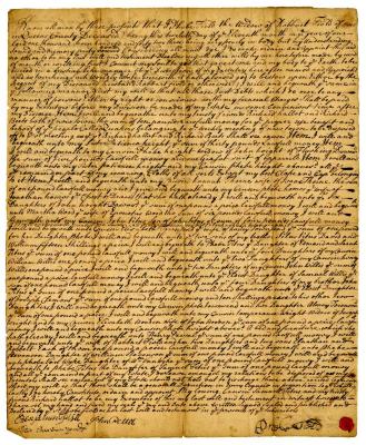 Probated will of Phebe Field, 1743