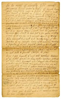 Probated will of Deliverance Reeves, 1743