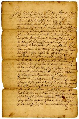 Probated will of Jacob TenEyck, 1743