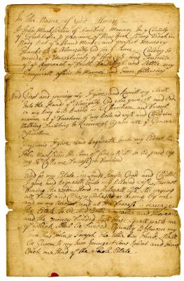 Probated will of John Muckfarling, 1744