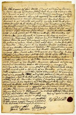 Probated will of Daniel Whitehead, 1743