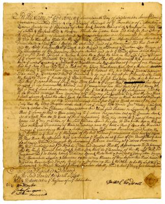 Probated will of Daniel Birdsall, 1744