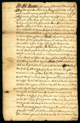 Probated will of Jeremiah Tuthill, 1743