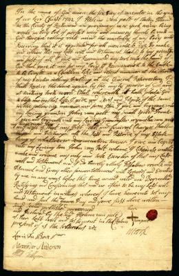 Probated will of Helena Van Pelt, 1744