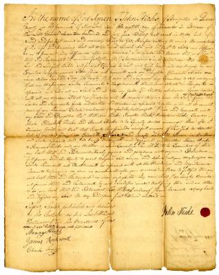 Probated will of John Hicks, 1745
