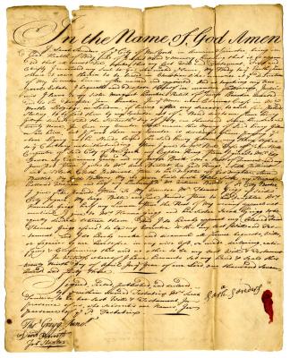 Probated will of Sarah Saunders, 1744