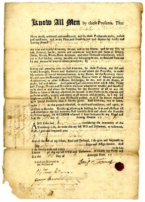 Probated will of Benjamin Thomas, 1744