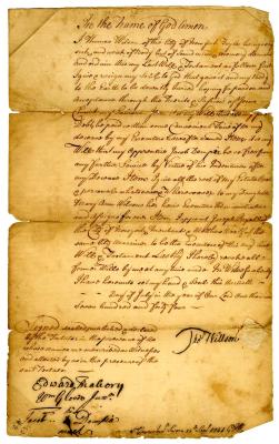 Probated will of Thomas Wilson, 1744