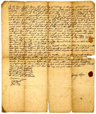 Probated will of George Lane, 1745