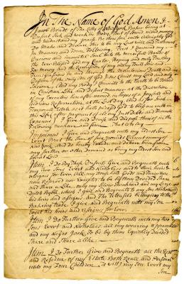 Probated will of Jacob Bratt, 1746