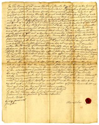 Probated will of Thomas Lee, 1745