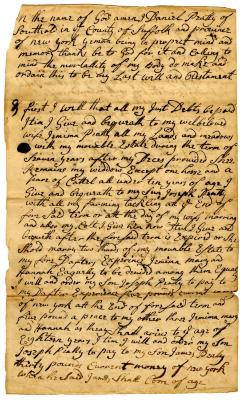 Probated will of Daniel Peatty, 1745