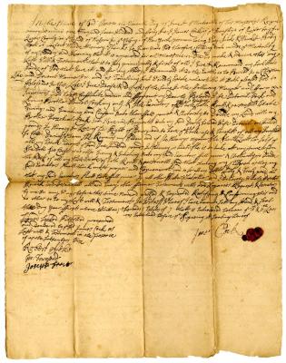Probated will of James Cock, 1746