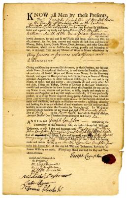 Probated will of Joseph Compton, 1746