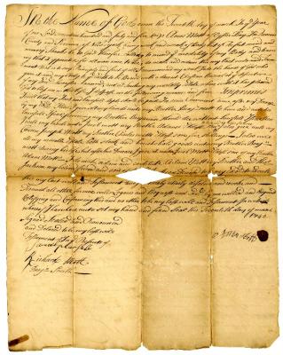 Probated will of Amos Mott, 1746