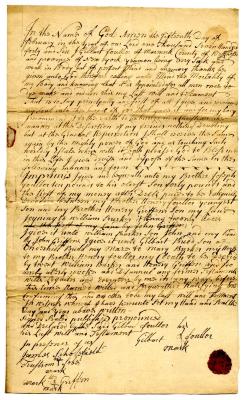 Probated will of Gilbert Fowler, 1746