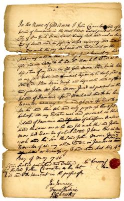 Probated will of John Cranston, 1746