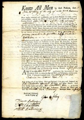 Probated will of John McFiley, 1746
