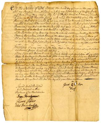Probated will of Gerrit Hyer, 1746