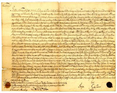 Probated will of Simja DeTores, 1746