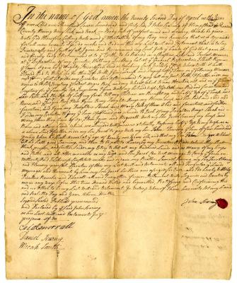 Probated will of John Searing, 1746