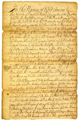 Probated will of Lewis Rou, 1746