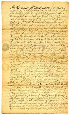Probated will of Michael Beezly, 1747