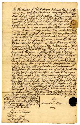 Probated will of Samuel Boyer, 1747