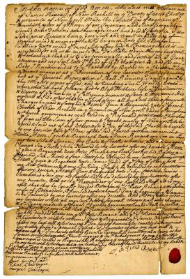 Probated will of James Rineau, 1746