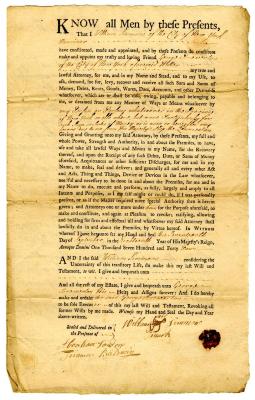 Probated will of William Simmons, 1746