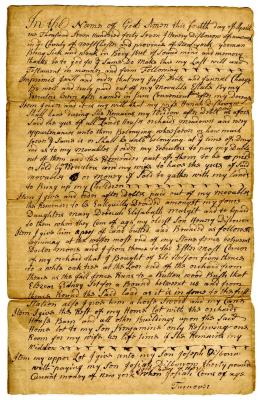 Probated will of Henry Desborow, 1747
