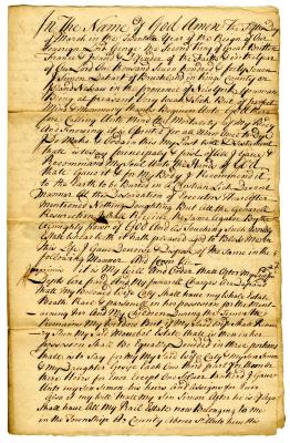 Probated will of Simon DeHart, 1747