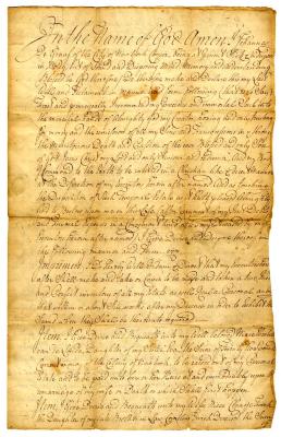 Probated will of Johannes De Graaf, 1747