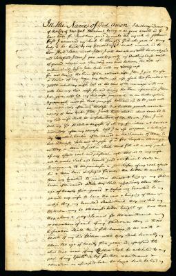 Probated will of Anthony Duane, 1747