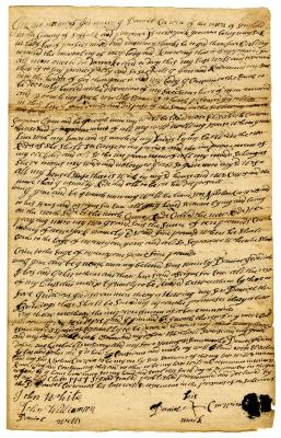 Probated will of Daniel Corwin, 1747