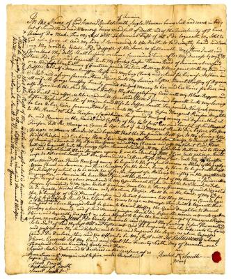 Probated will of Rachel Smith, 1747