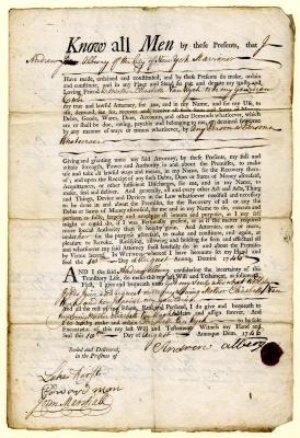 Probated will of Andrew Albury, 1748