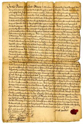 Probated will of Abraham Santford, 1747