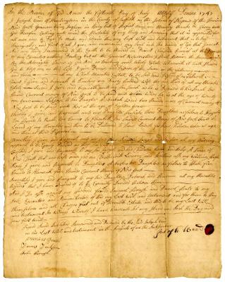 Probated will of Joseph Wood, 1747